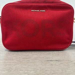 Michael Kors Vibrant Red Mesh Crossbody